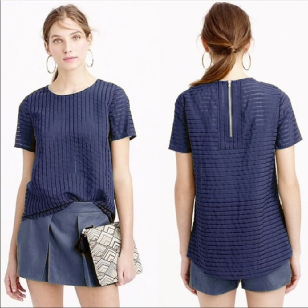 SALE LIMITED TIME J. Crew navy blue sheer striped blouse